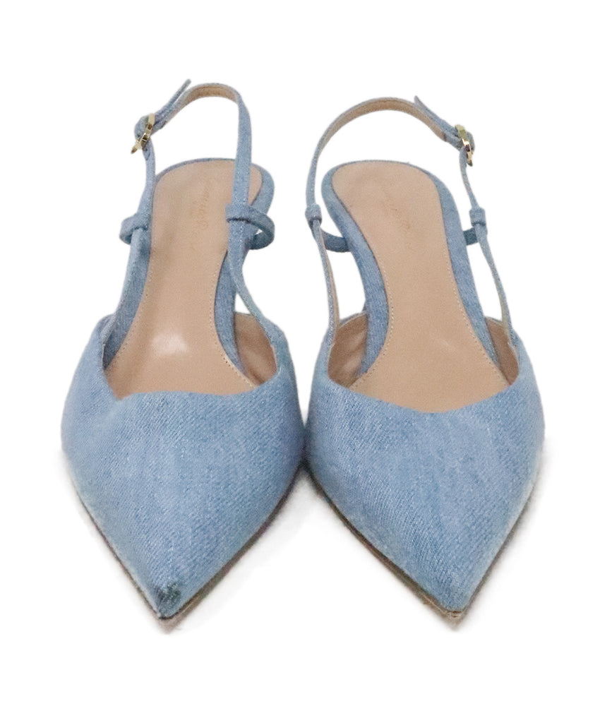 Gianvito Rossi Light Denim Sling Backs 3