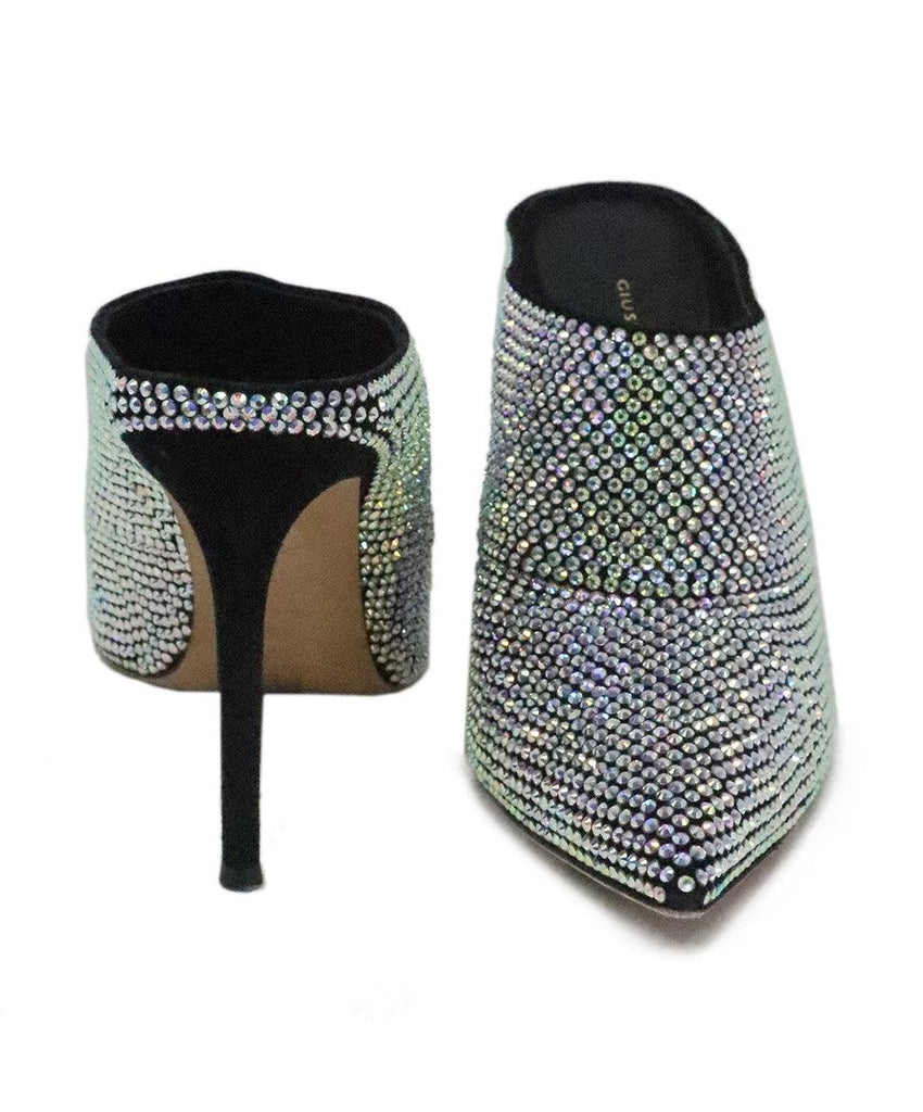 Giuseppe Zanotti Iridescent Rhinestone Mules sz 6.5 - Michael's Consignment NYC