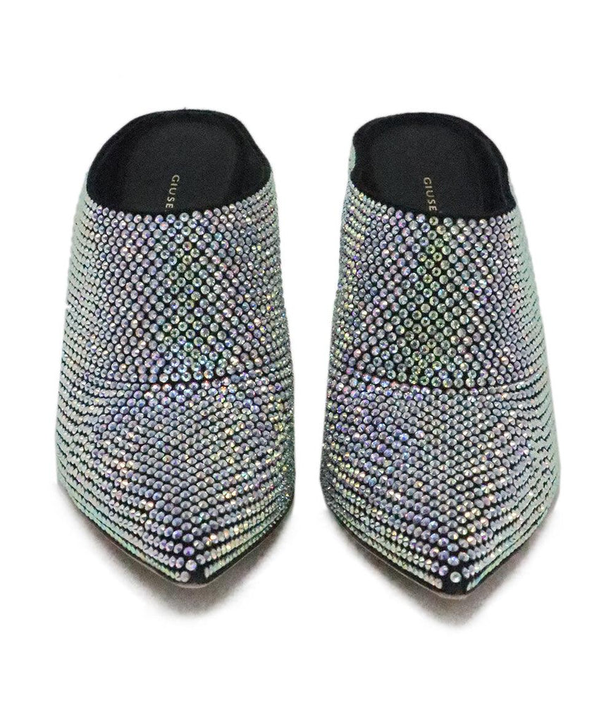 Giuseppe Zanotti Iridescent Rhinestone Mules sz 6.5 - Michael's Consignment NYC