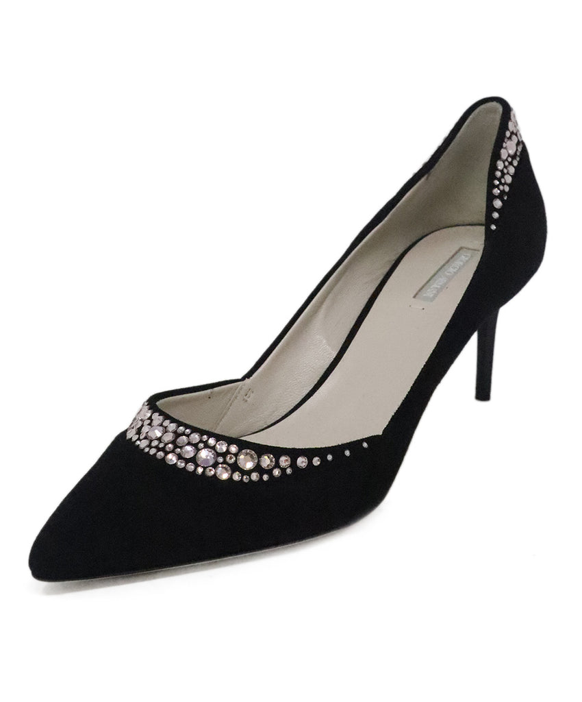 Giorgio Armani Black Suede & Crystal Trim 