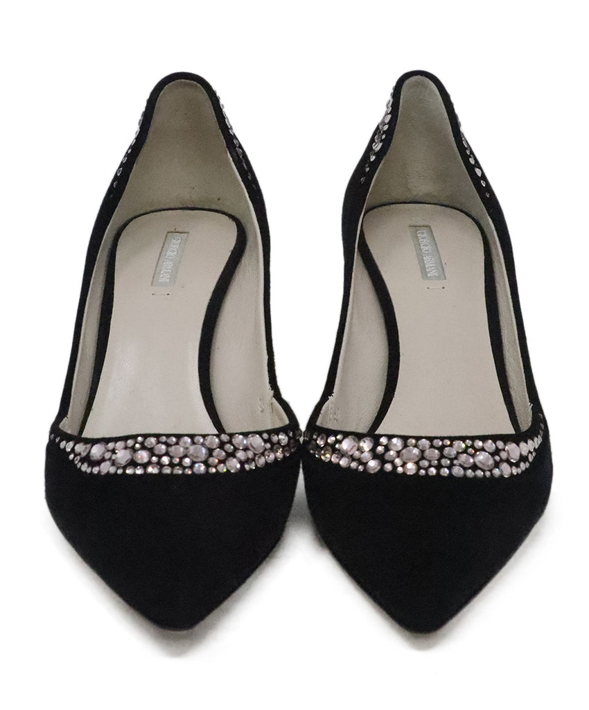 Giorgio Armani Black Suede & Crystal Trim 3