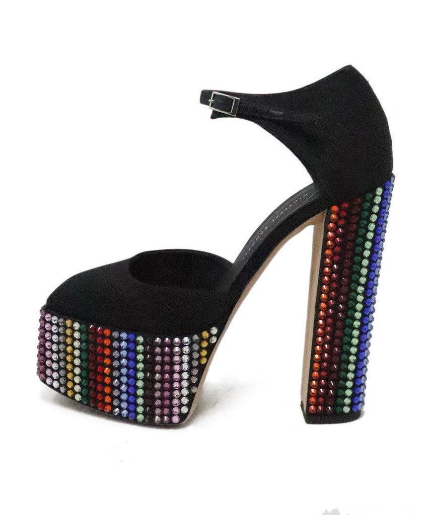 Giuseppe Zanotti Black & Rainbow Rhinestone Platforms sz 6.5 - Michael's Consignment NYC