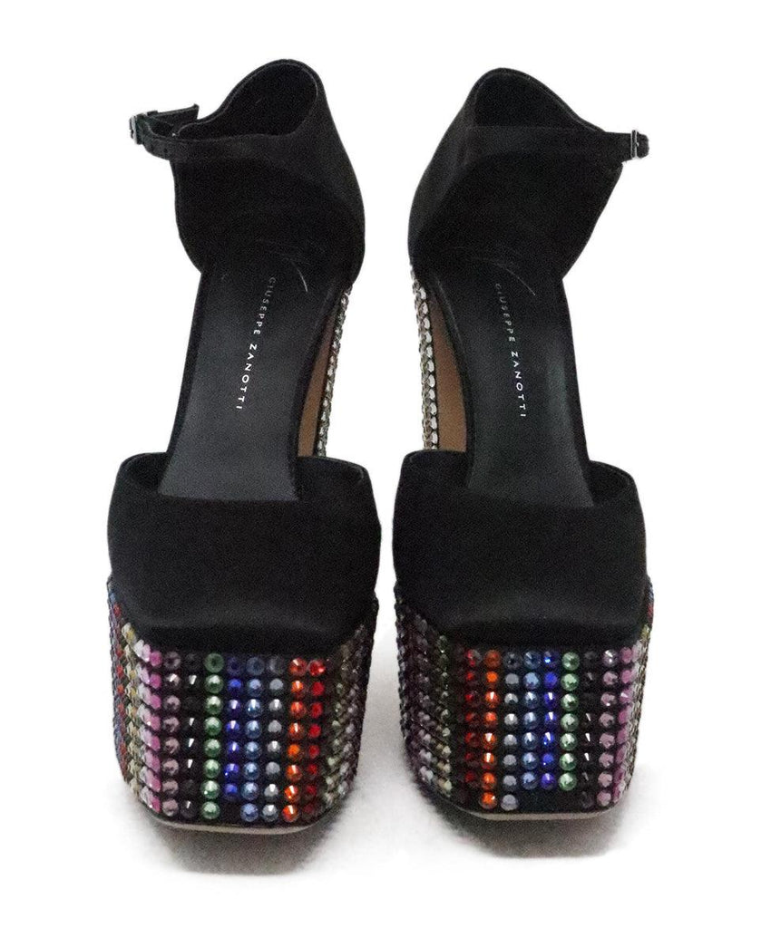 Giuseppe Zanotti Black & Rainbow Rhinestone Platforms sz 6.5 - Michael's Consignment NYC