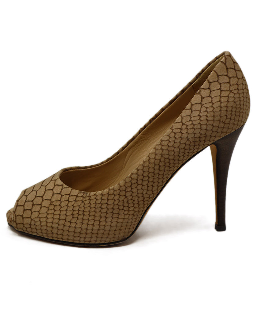 Giuseppe Zanotti Neutral Nude Snake Skin Print Suede Shoes 1