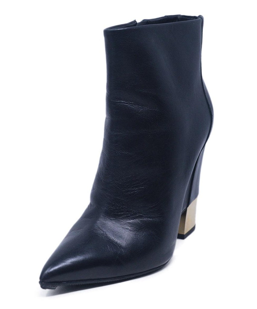 Giuseppe Zanotti Black Leather & Gold Heel Booties 