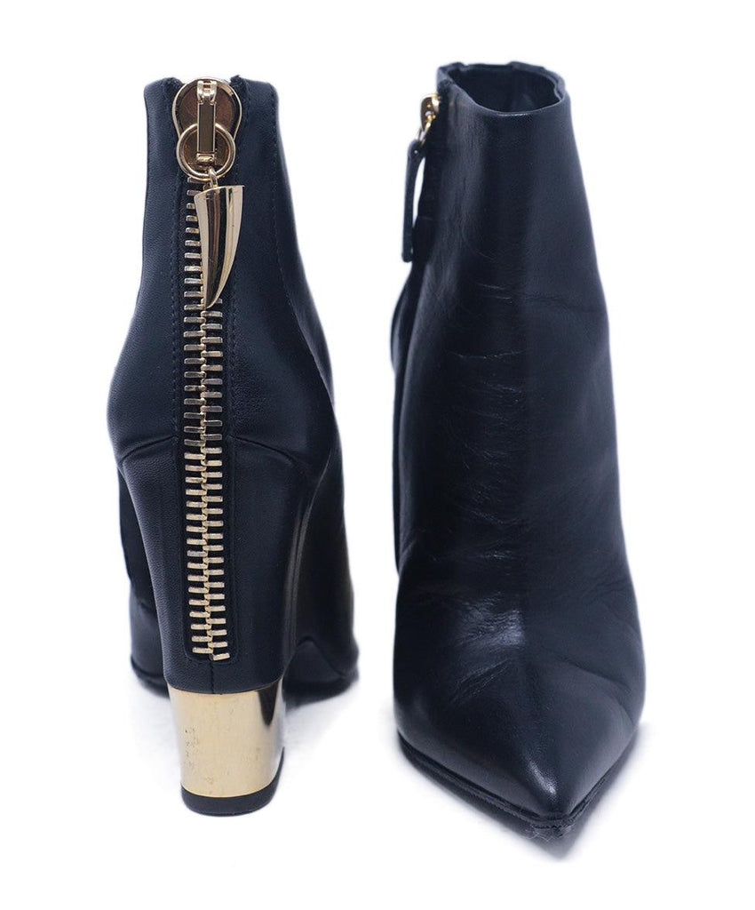 Giuseppe Zanotti Black Leather & Gold Heel Booties 2