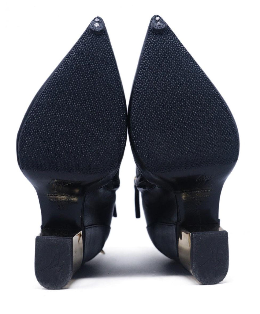 Giuseppe Zanotti Black Leather & Gold Heel Booties 4