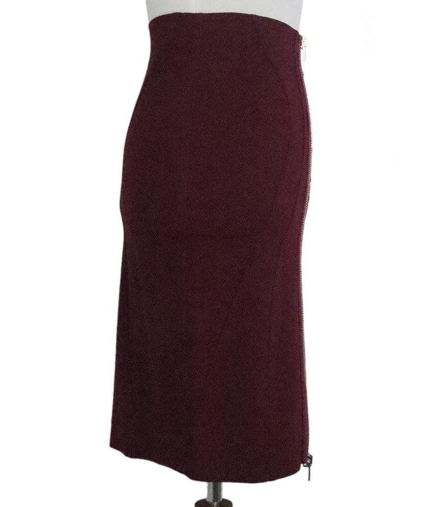 Givenchy Burgundy Zipper Trim Skirt sz 0 - Michael's Consignment NYC