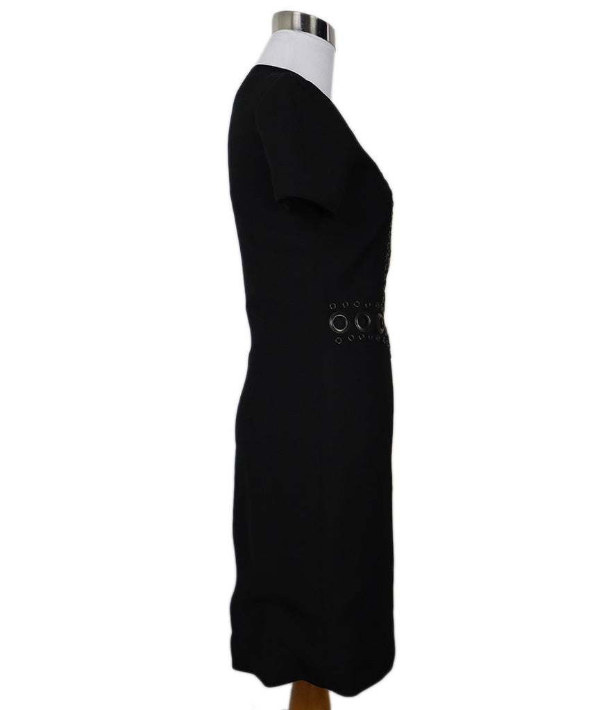 Givenchy Black Wool Grommet Trim Dress 1