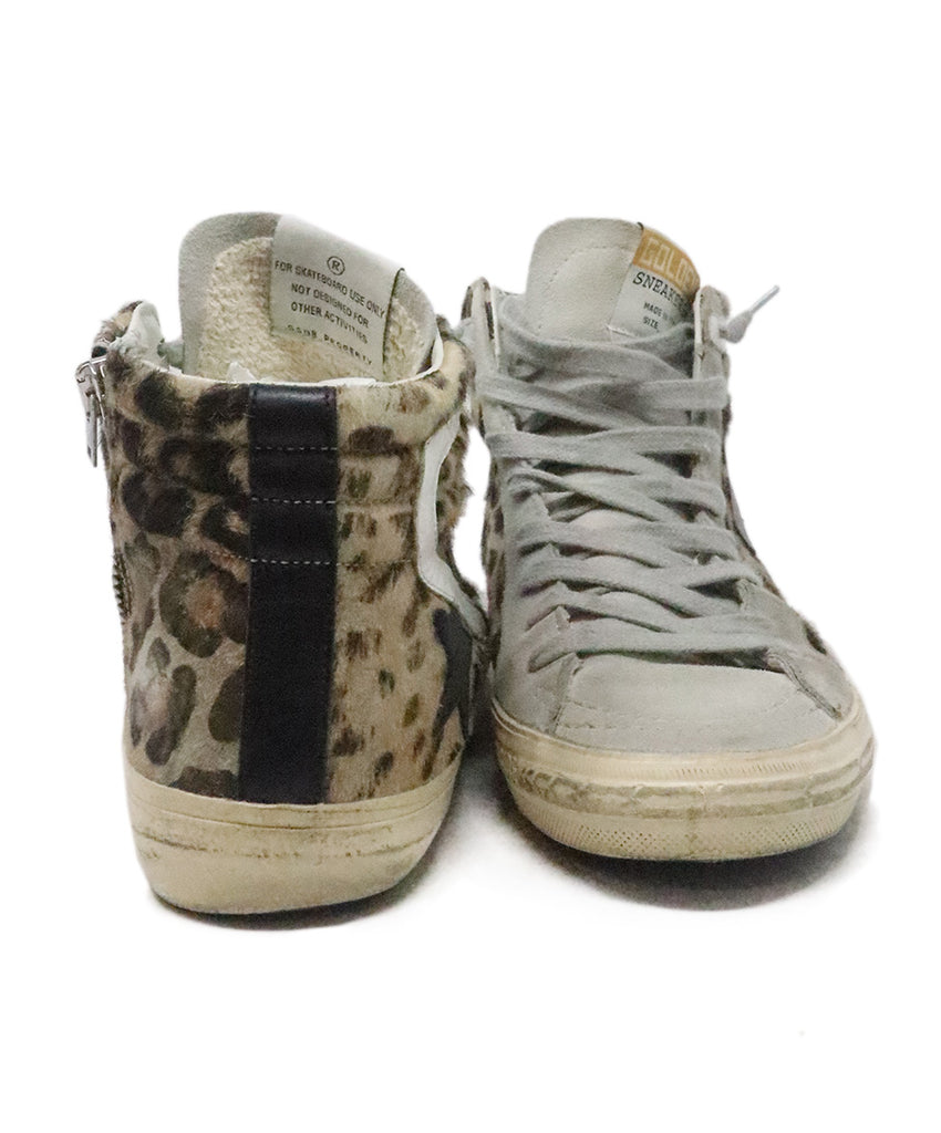 Golden Goose Grey & Leopard Print Sneakers 2