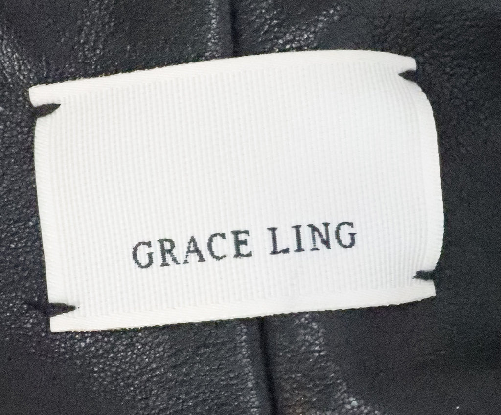 Grace Ling Cropped Black Lambskin Jacket 3