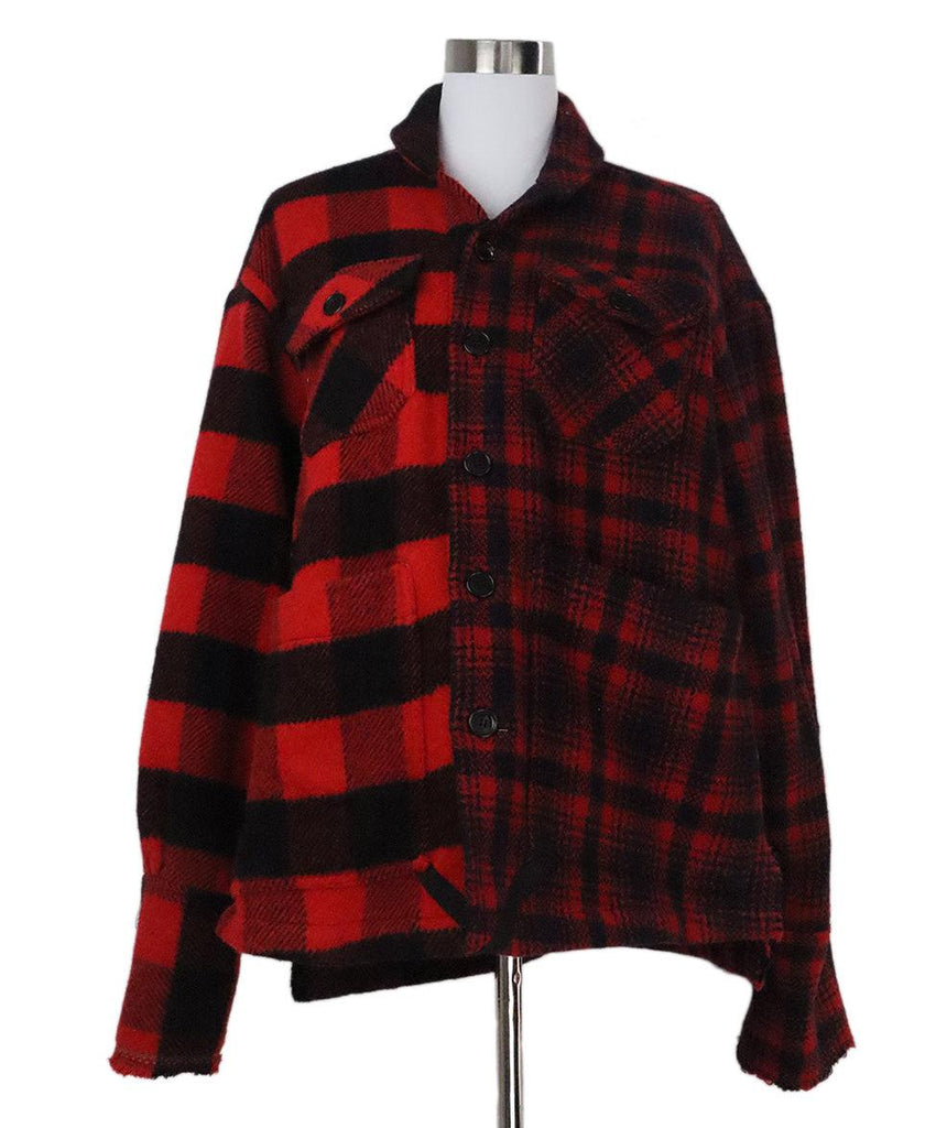 Greg Lauren Red & Black Plaid Wool Jacket sz 6 - Michael's Consignment NYC