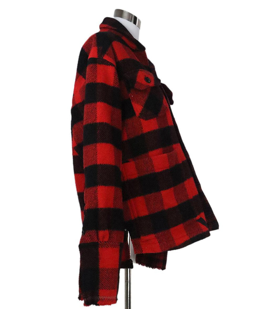 Greg Lauren Red & Black Plaid Wool Jacket sz 6 - Michael's Consignment NYC