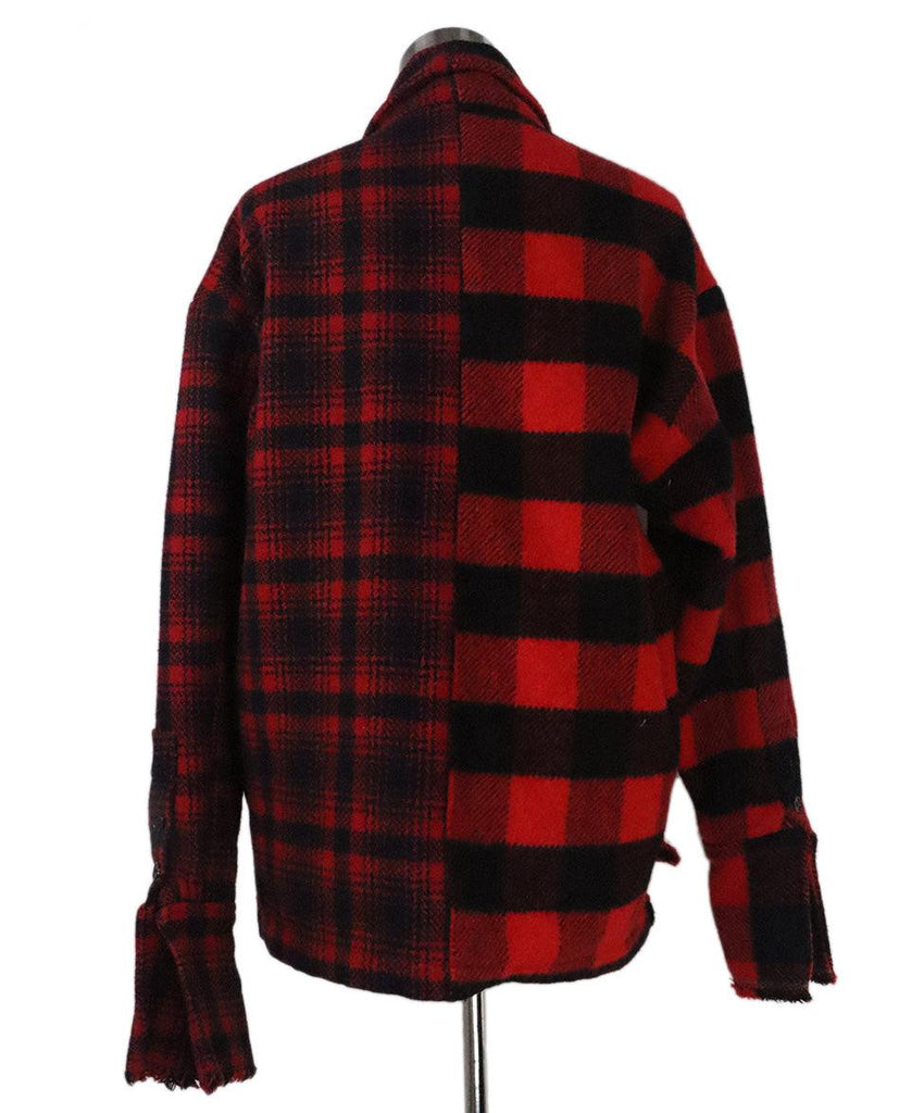 Greg Lauren Red & Black Plaid Wool Jacket sz 6 - Michael's Consignment NYC