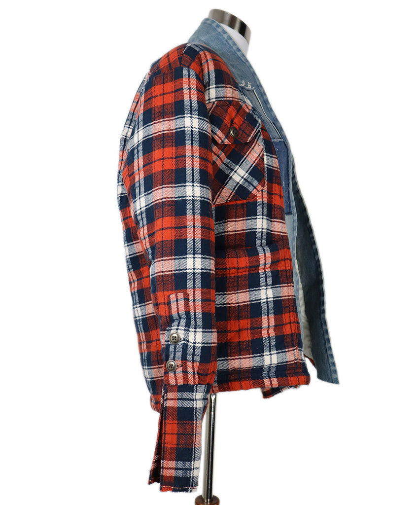 Greg Lauren Red & White Flannel Jacket 1