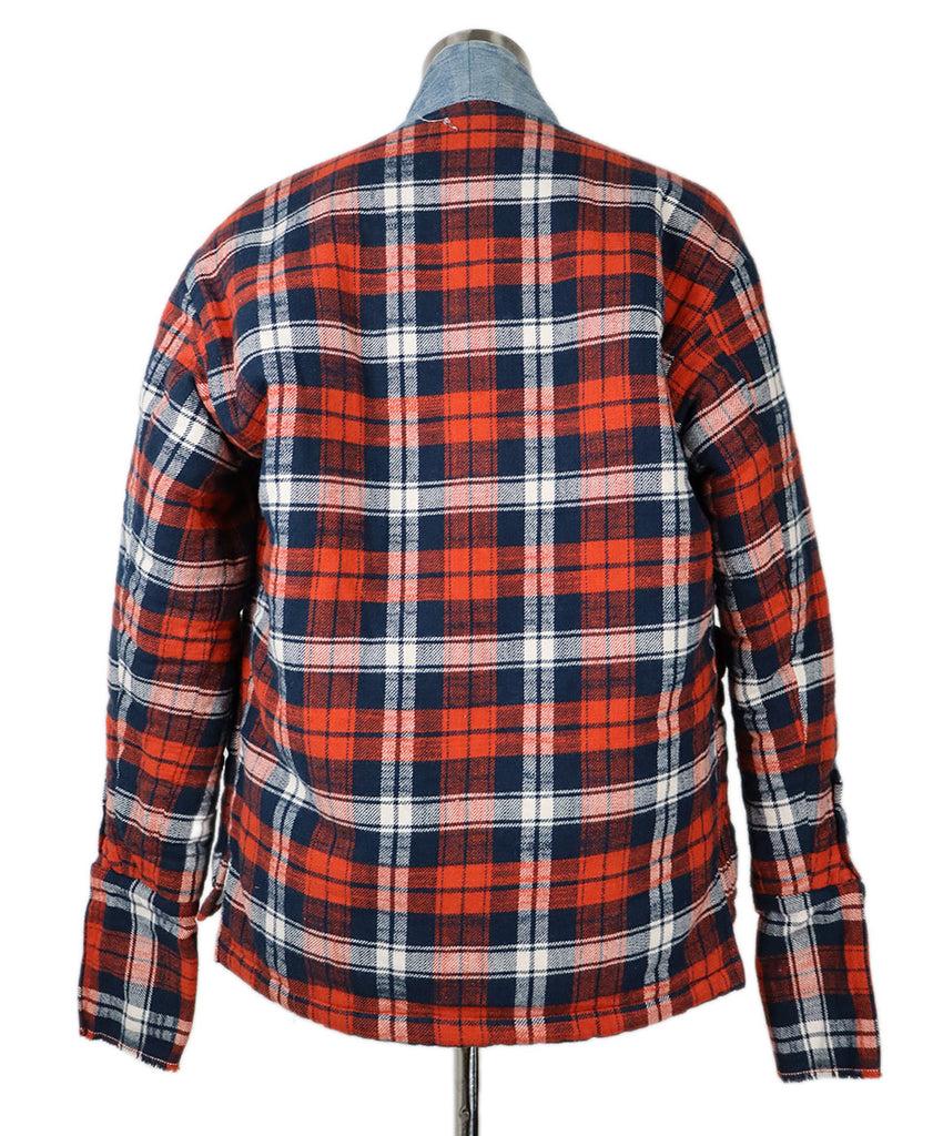 Greg Lauren Red & White Flannel Jacket 2