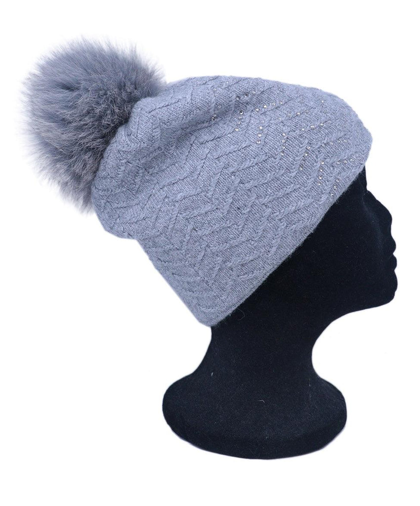 Grey Crystal Fox Fur Hat 2