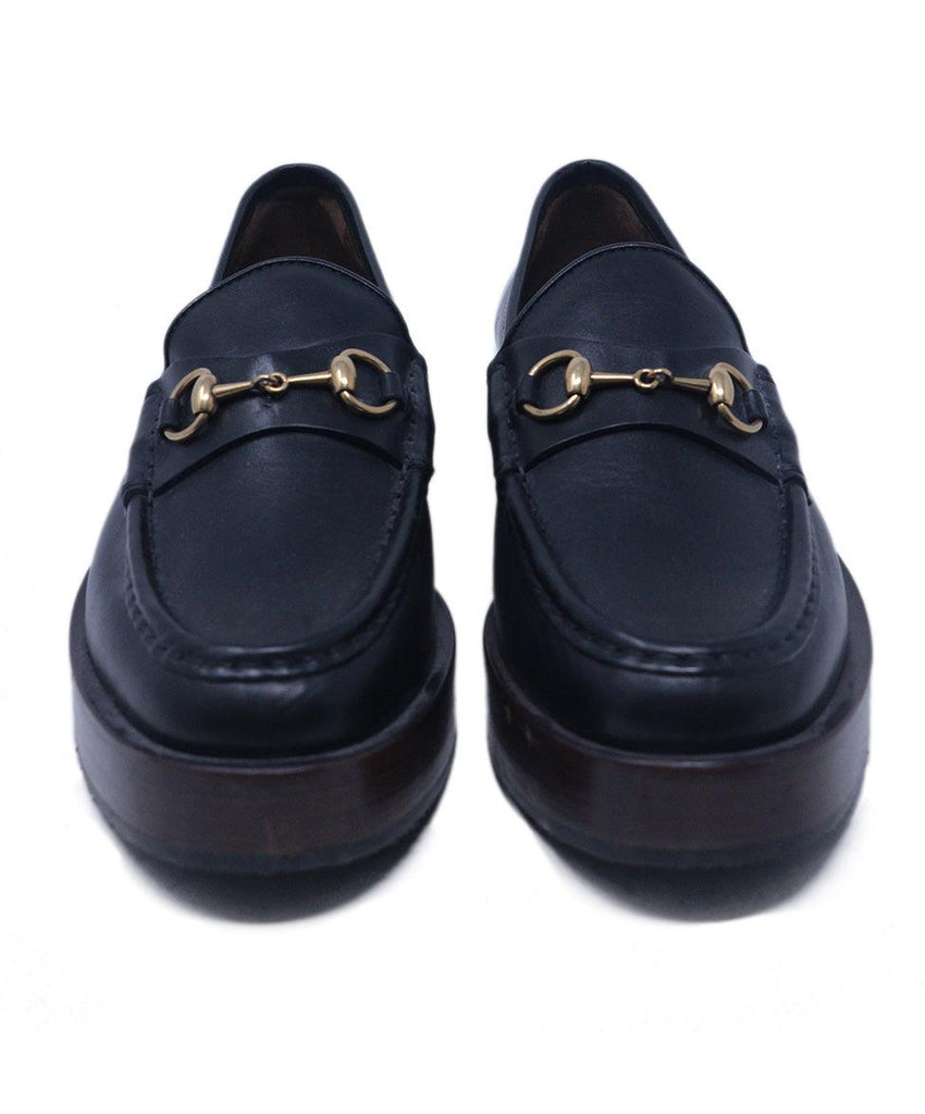 Gucci Black Leather Platform Loafers 3