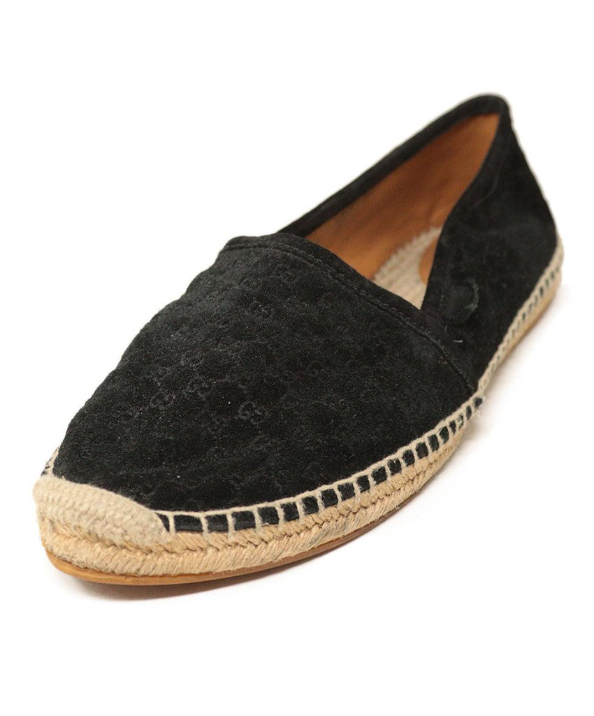 Gucci Black Monogram Suede Espadrilles sz 8.5 - Michael's Consignment NYC