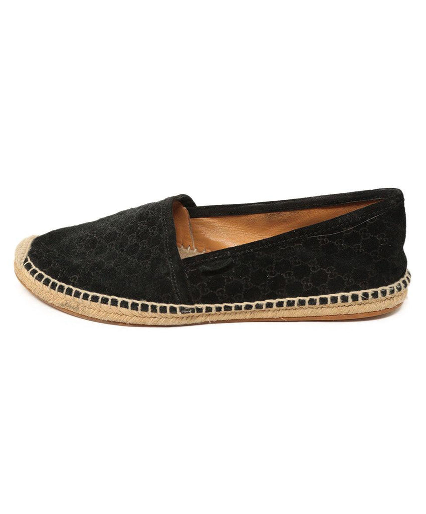 Gucci Black Monogram Suede Espadrilles sz 8.5 - Michael's Consignment NYC