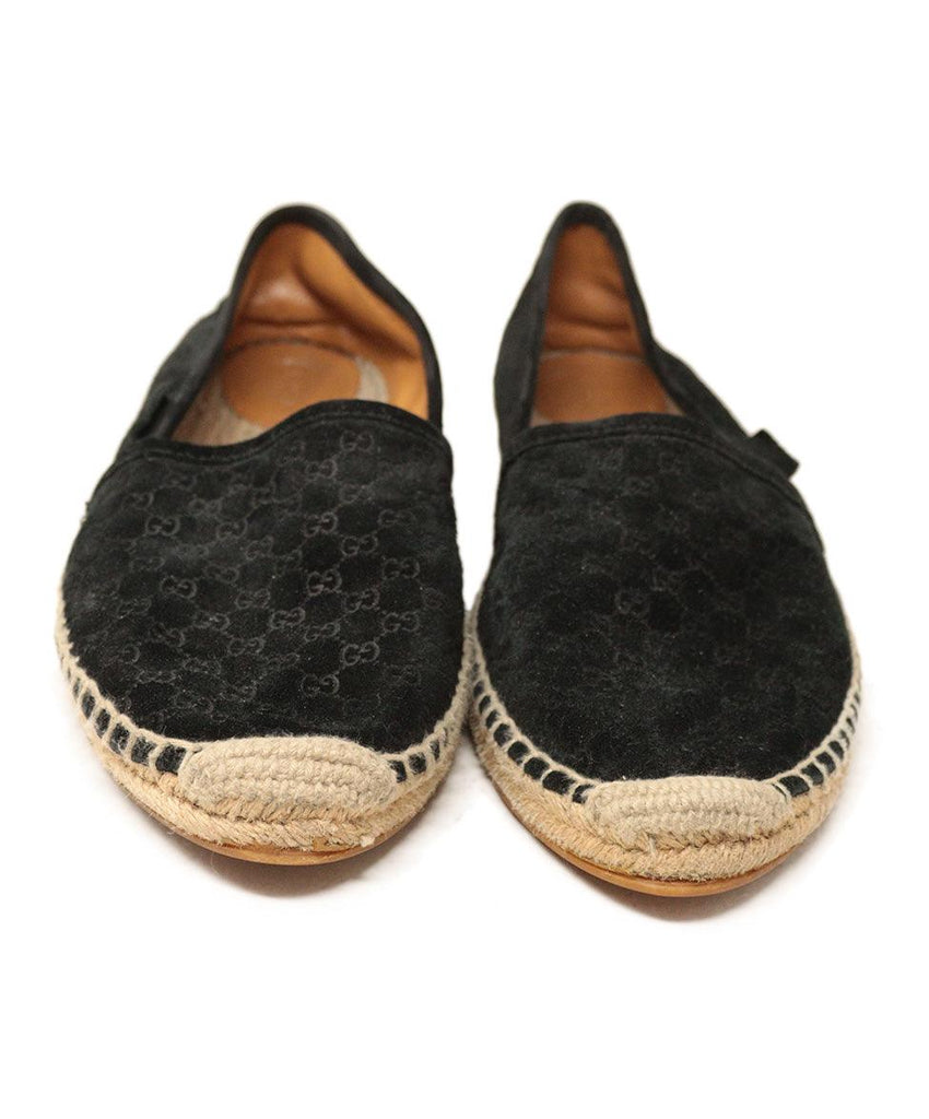 Gucci Black Monogram Suede Espadrilles sz 8.5 - Michael's Consignment NYC