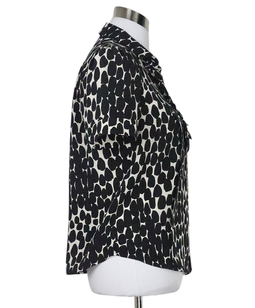 Gucci B&W Print Silk Blouse 1