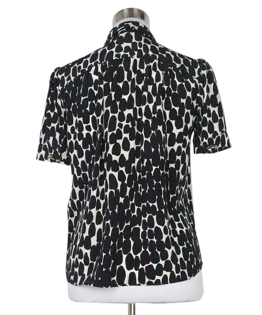 Gucci B&W Print Silk Blouse 2