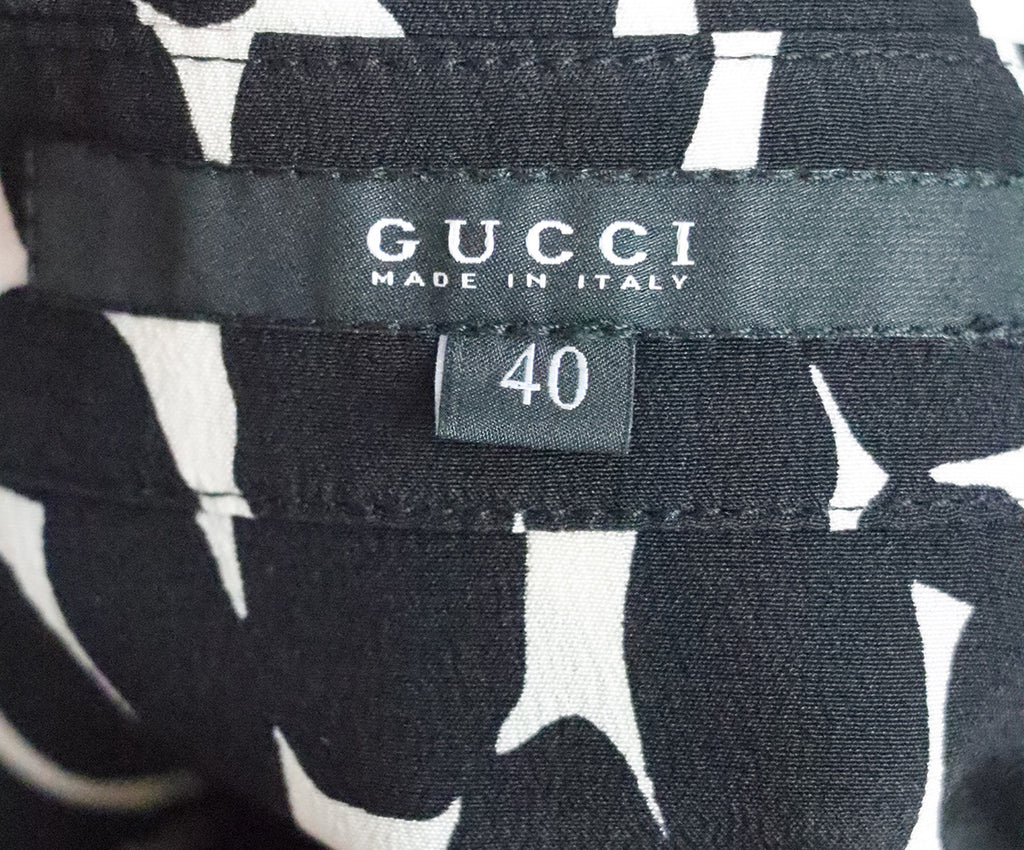 Gucci B&W Print Silk Blouse 3