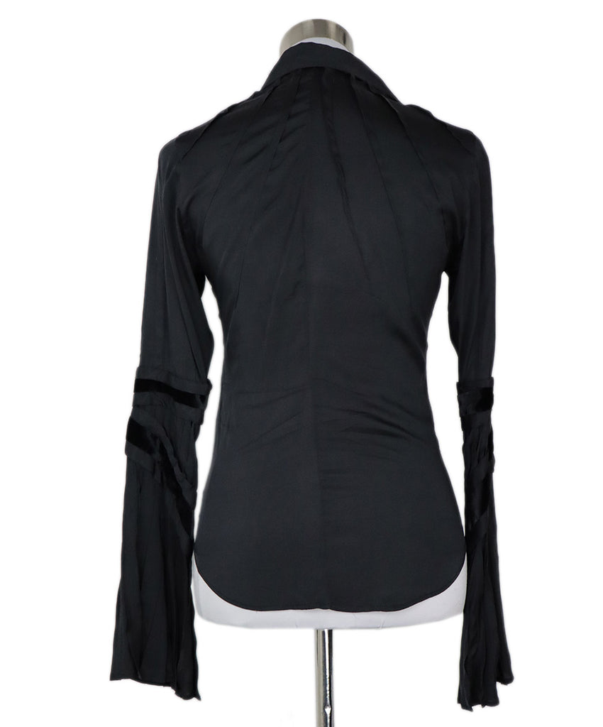 Gucci Black Silk & Velvet Blouse 2