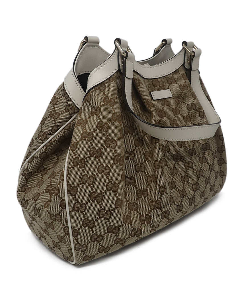 Gucci Brown Monogram Canvas & Leather Bag 1