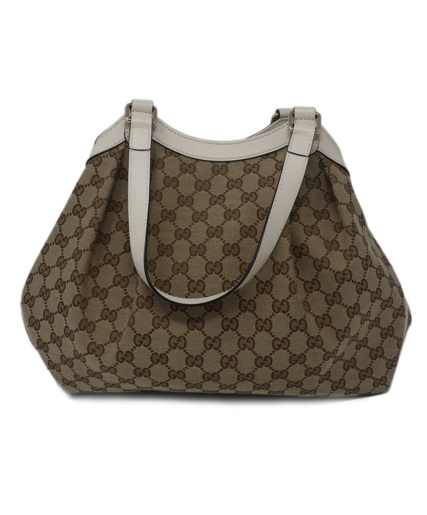 Gucci Brown Monogram Canvas & Leather Bag 2