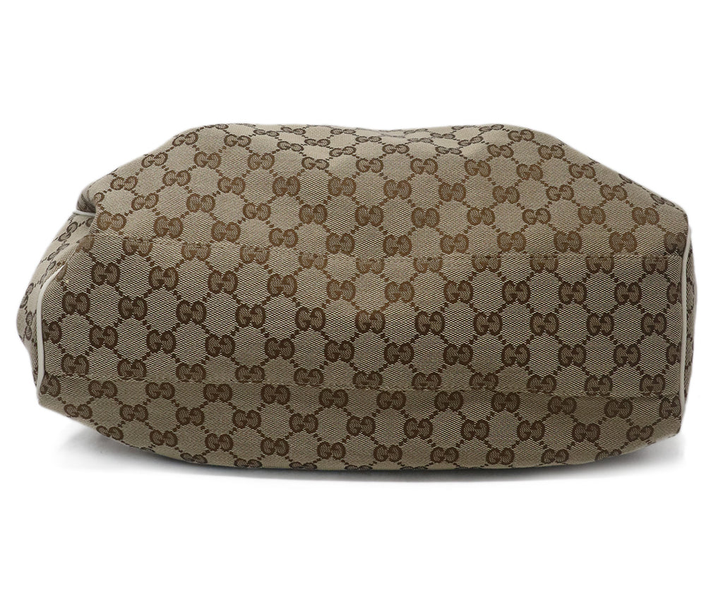 Gucci Brown Monogram Canvas & Leather Bag 3