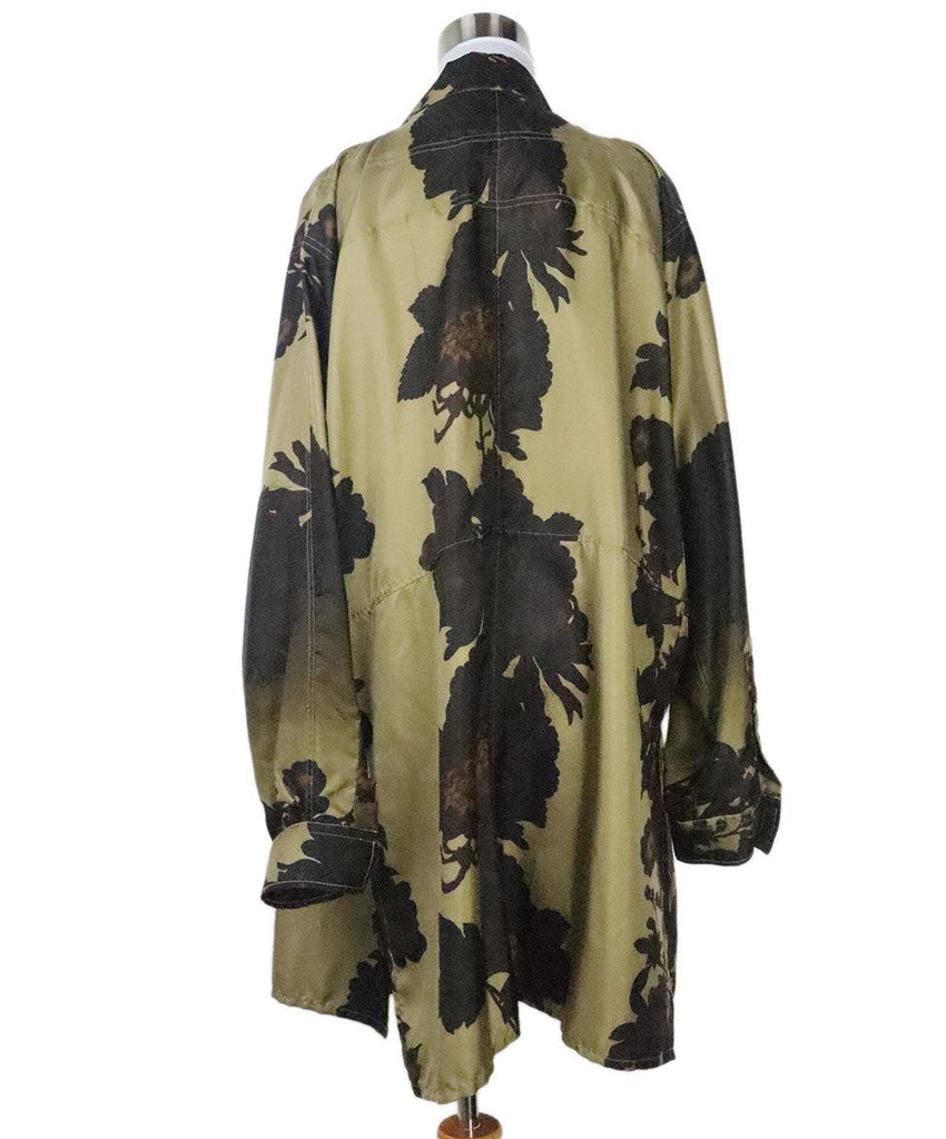 Gucci Brown & Olive Silk Floral Top 2