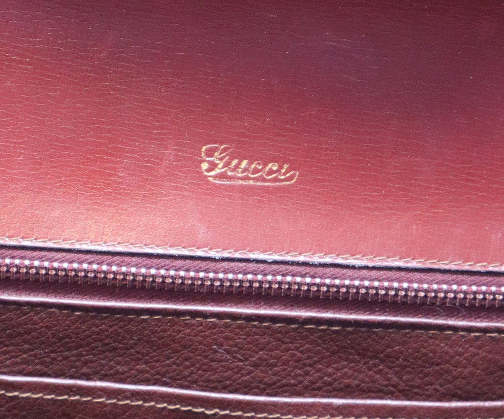 Gucci Vintage Burgundy Lizard Skin Satchel 6