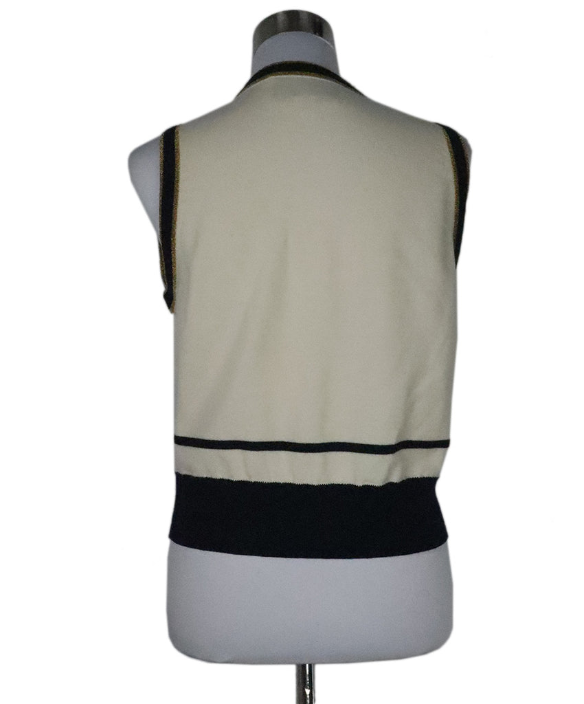 Gucci Cream & Navy Wool Vest 2