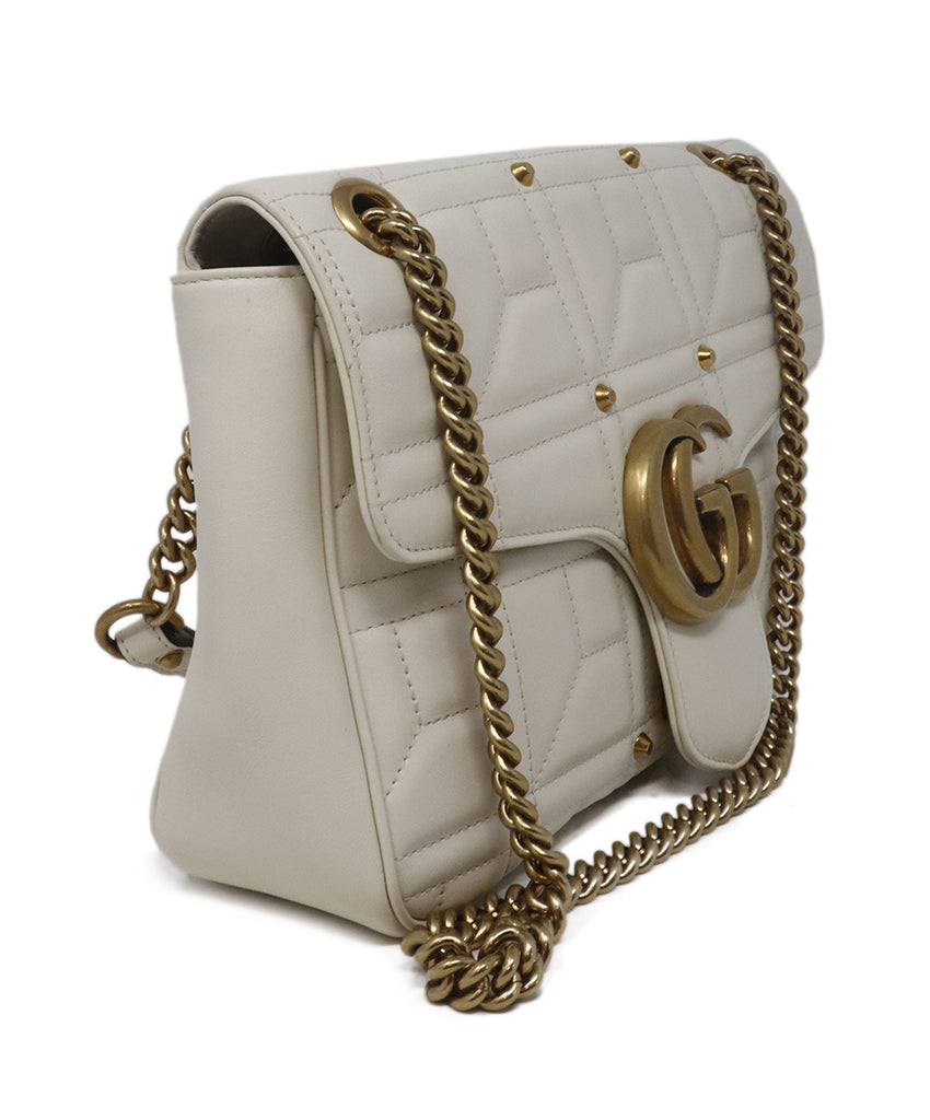  Gucci Cream Quilted Leather GG Marmont Bag 1