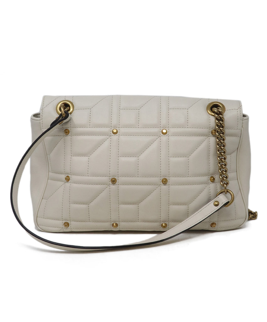  Gucci Cream Quilted Leather GG Marmont Bag 2