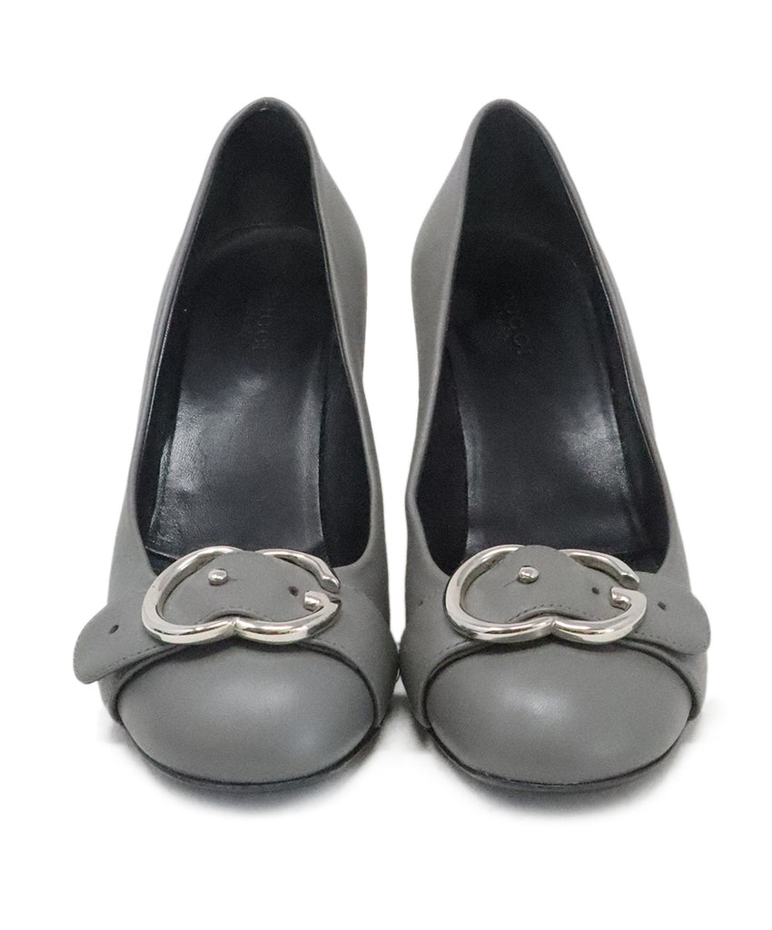 Gucci Grey Leather Heels 3