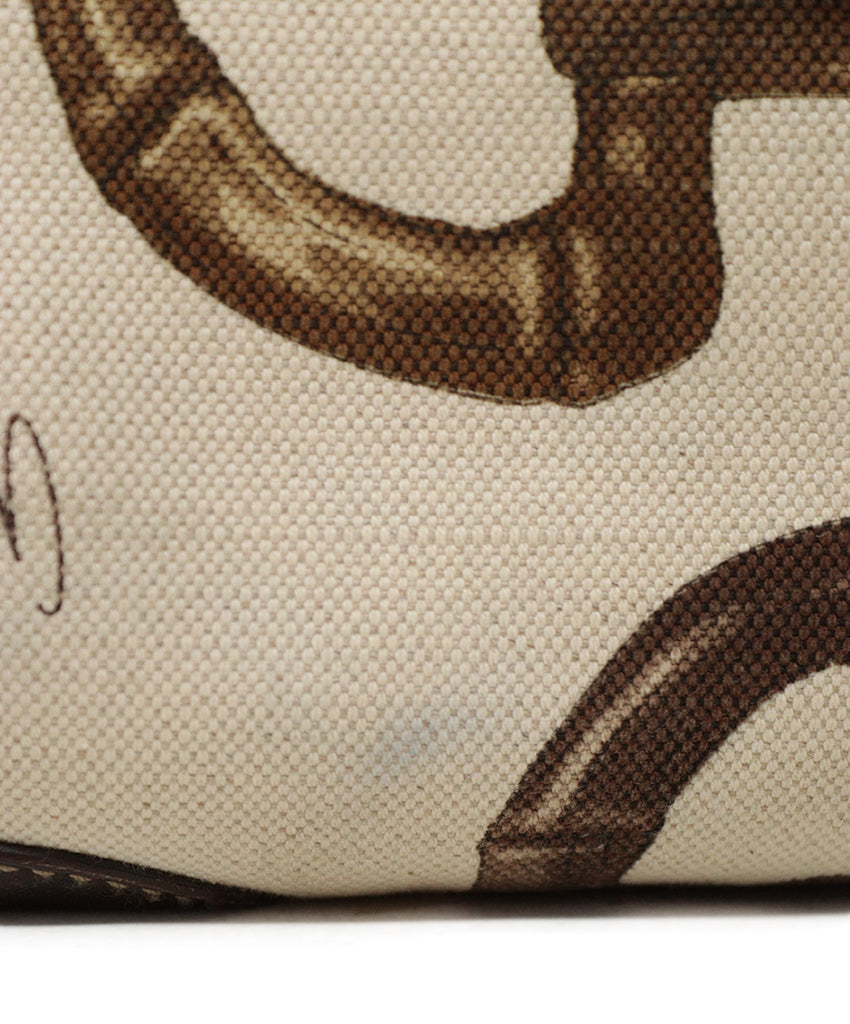 Gucci Ivory & Brown Print Tote 10