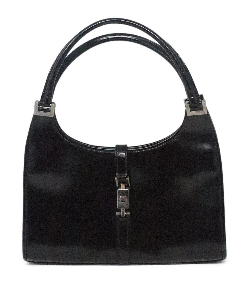 Gucci Vintage Black Leather Jackie O Bag 