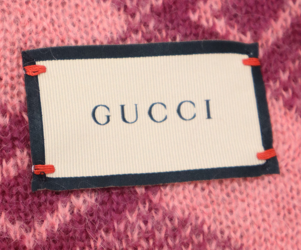 Gucci Pink & Plum Mohair Print Throw 2