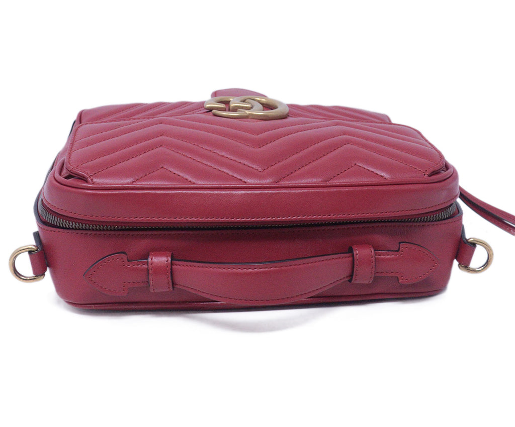 Gucci Red Leather Marmont Crossbody 4