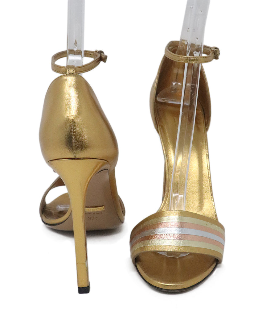 Gucci Gold & Silver Leather Heels 2