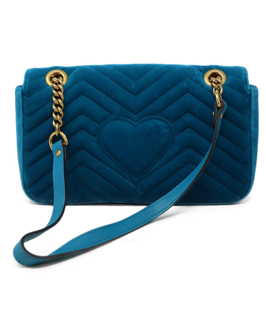 Gucci Teal Green Velvet Shoulder Bag 2