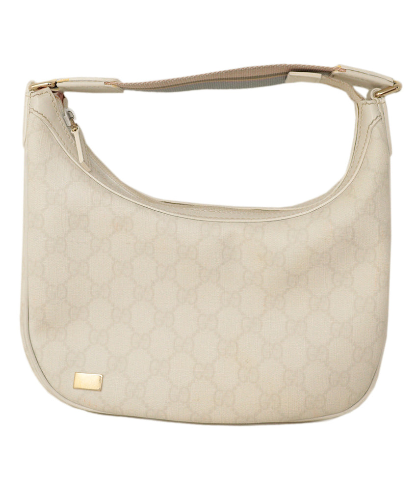 Gucci White Monogram Hobo Bag 