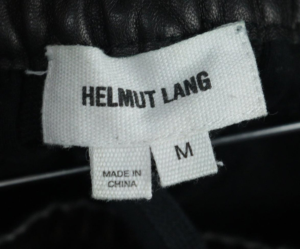 Helmut Lang Black Leather & Cotton Shorts 2