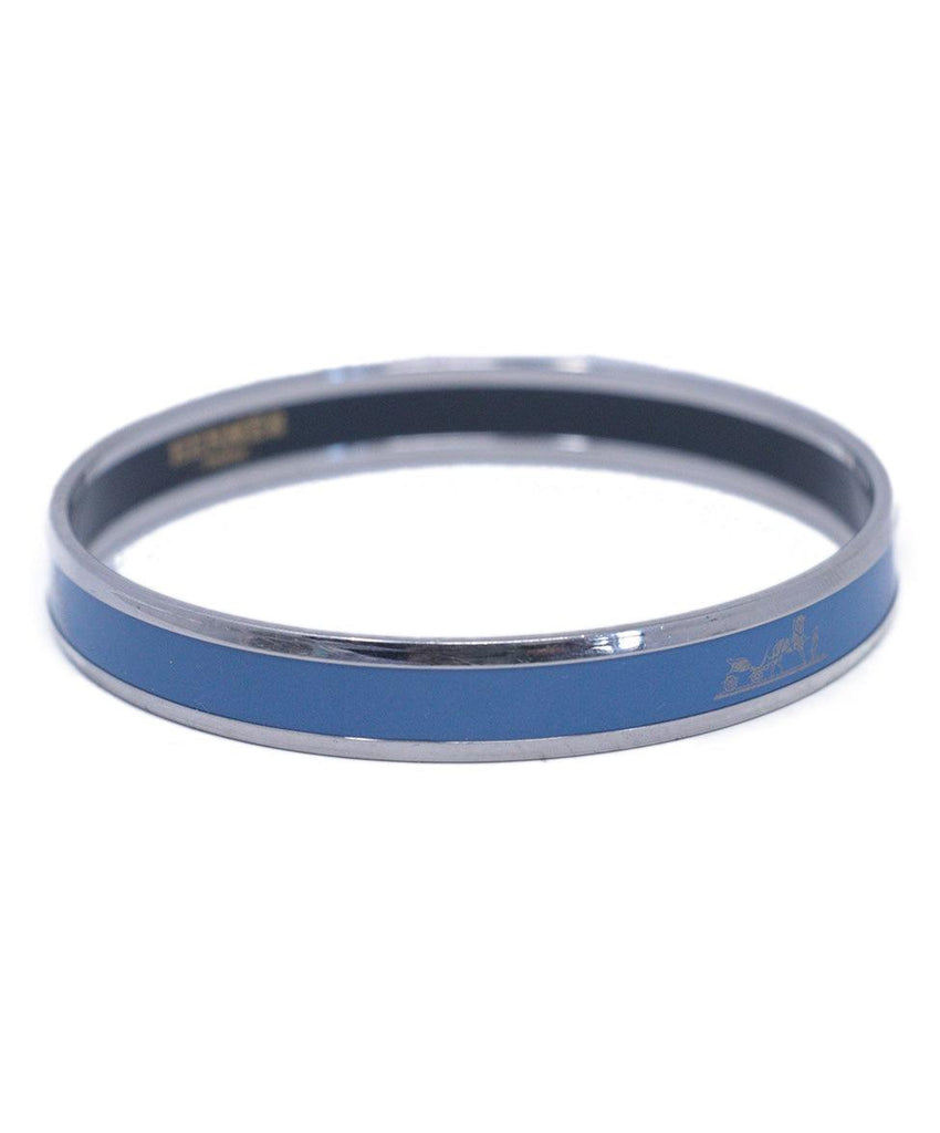 Hermes Blue 65 Small Narrow Bangle 1