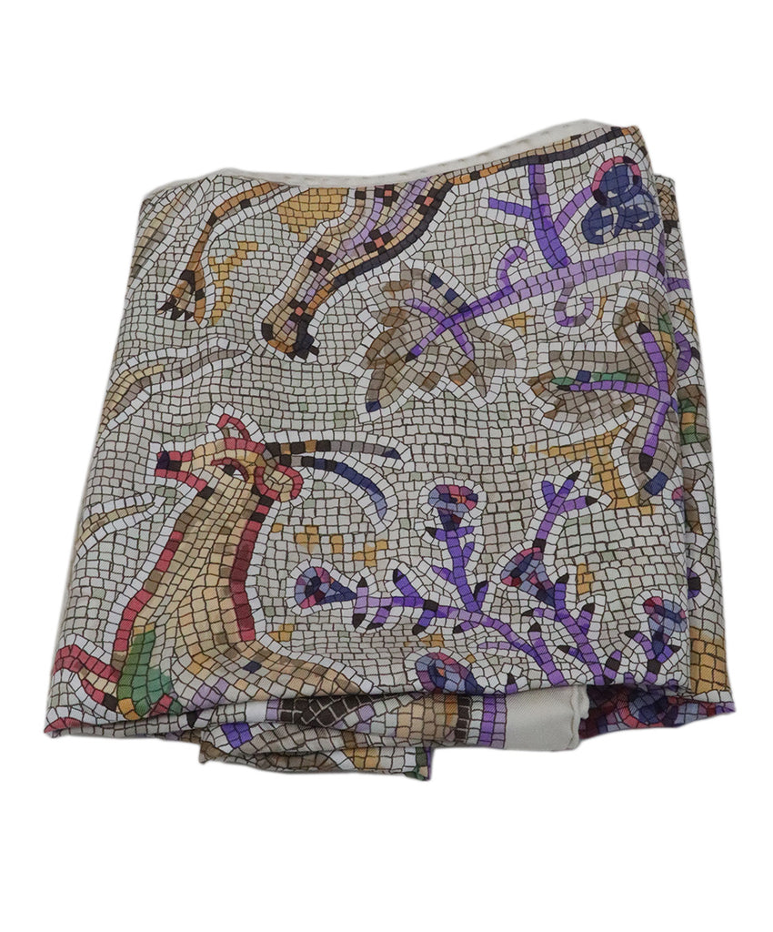 Hermes Pavement Mosaic Print Scarf 4