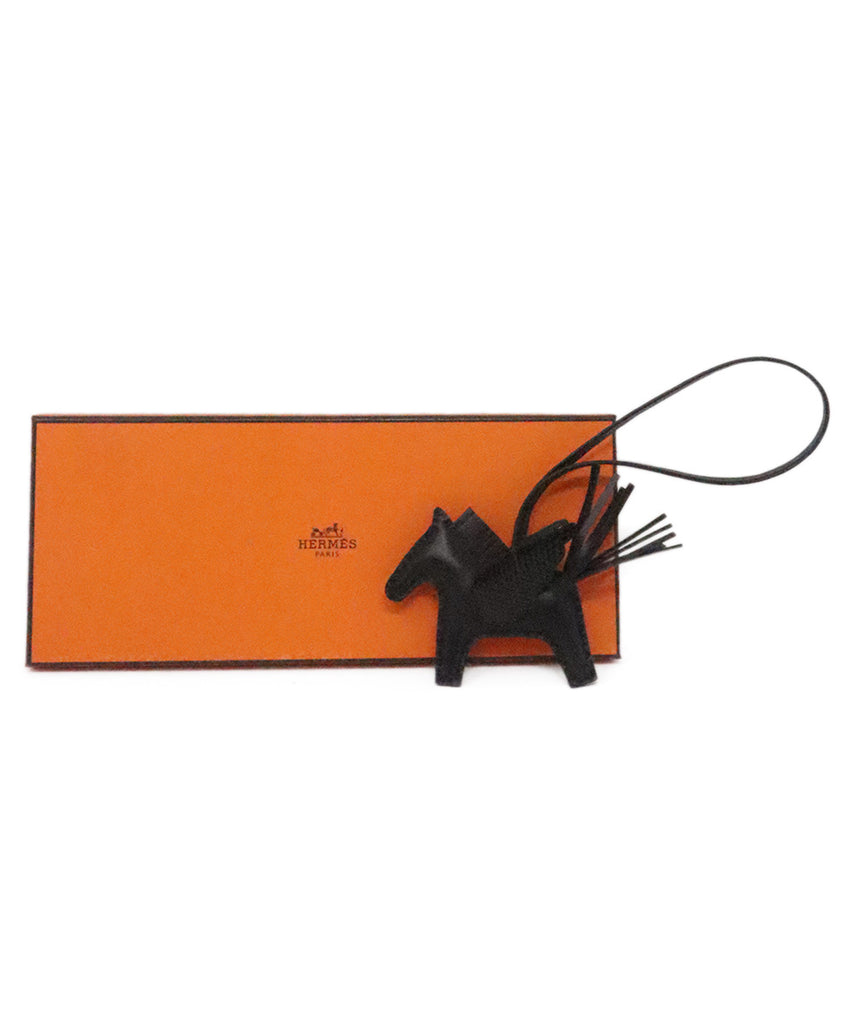 Hermes Black Leather Rodeo Pegase Bag Charm 4