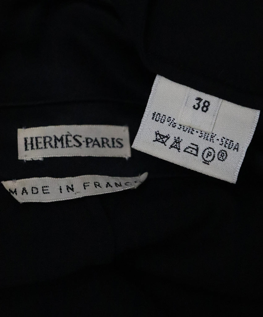 Hermes Black Silk Blouse 3